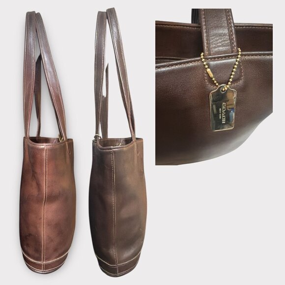 VTG Coach Bleecker Bucket Tote 9302 Mahogany Leather Shoulder Bag 90s USA - Picture 5 of 8